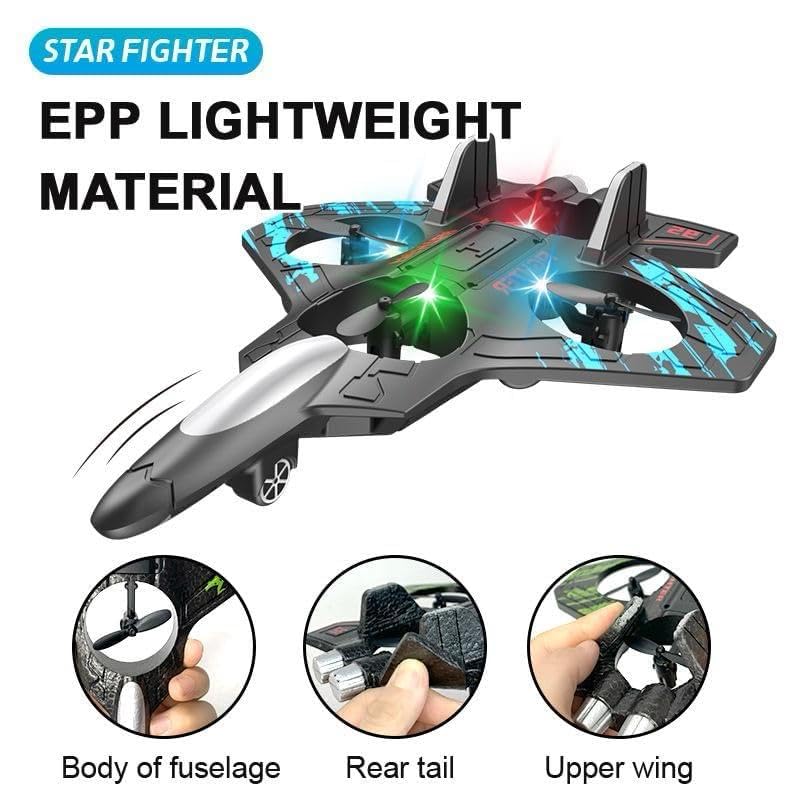 Image of KIDDOS Fighter Jet Drone Airplane Remote Control Toy for Kids | Rechargeable Flying Aircraft with Remote Controller | Indoor Outdoor Play Toy for Boys & Girls