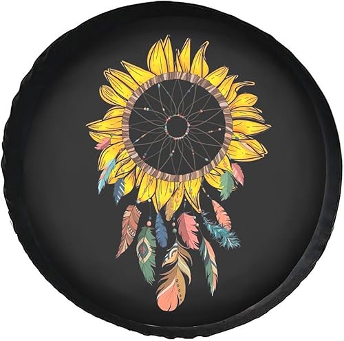 Sunflower Dream Catcher - Cubierta de neumático de repuesto, protectores de rueda a prueba de polvo, para remolque, caravana, SUV y muchos