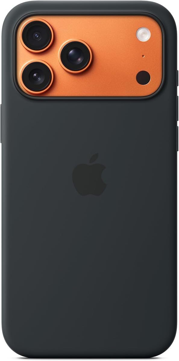 funda de silicona para iPhone 17 Pro Max con MagSafe y control de cámara: funda de teléfono ligera, compatible con carga inalámbrica, acabado mate liso; negro