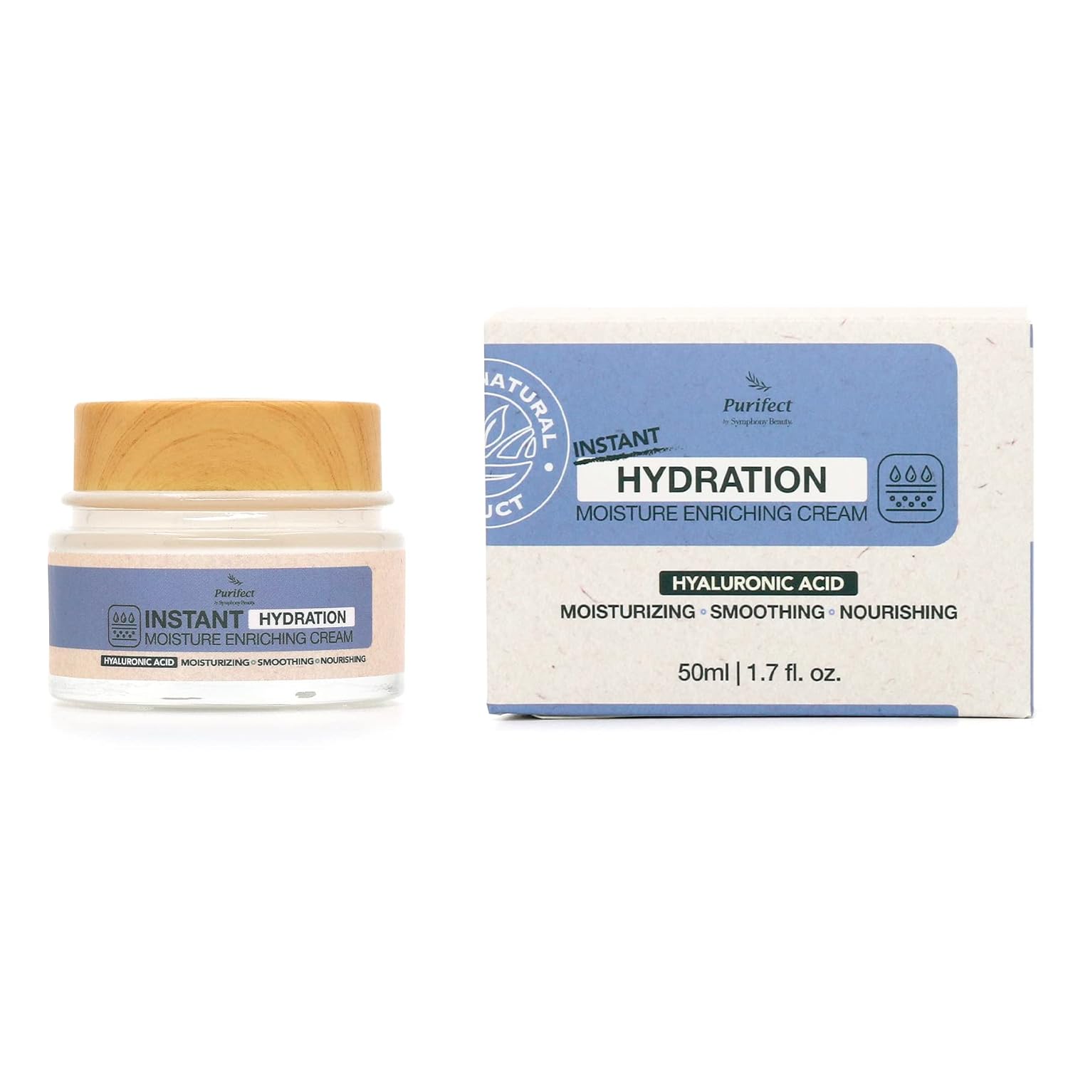 Purifect Instant Hydration Moisture Enriching Facial Cream for Women & Men - Moisturizer Face Cream, Anti-Aging Support, Gently Hydrates and Plumps Skin, Moisturizing Skincare - 1.7 fl oz
