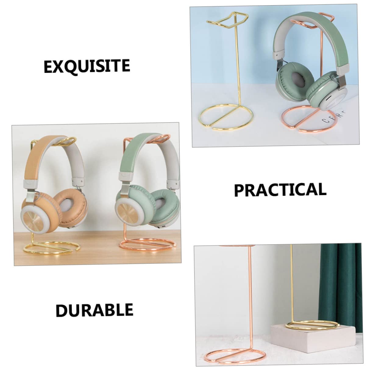 Cabilock Soporte Simple Para Auriculares De 3 Uds Soporte Para Auriculares De Oficina Para Escritorio Para es De Hierro Dorado