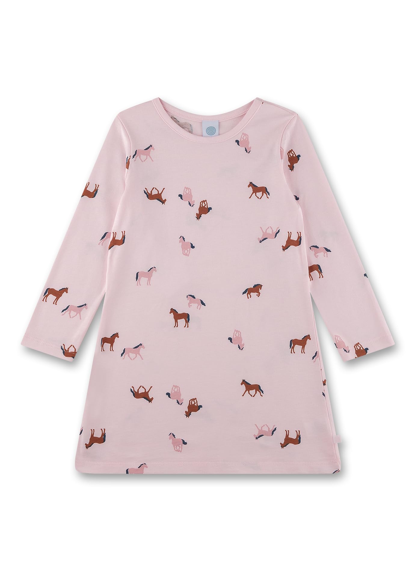 Sanetta Mädchen-Nachthemd Langarm rosa Pferd | Nachhaltiges und angenehmes Nachthemd aus Baumwolle für Mädchen. Nachtwäsche für Mädchen
