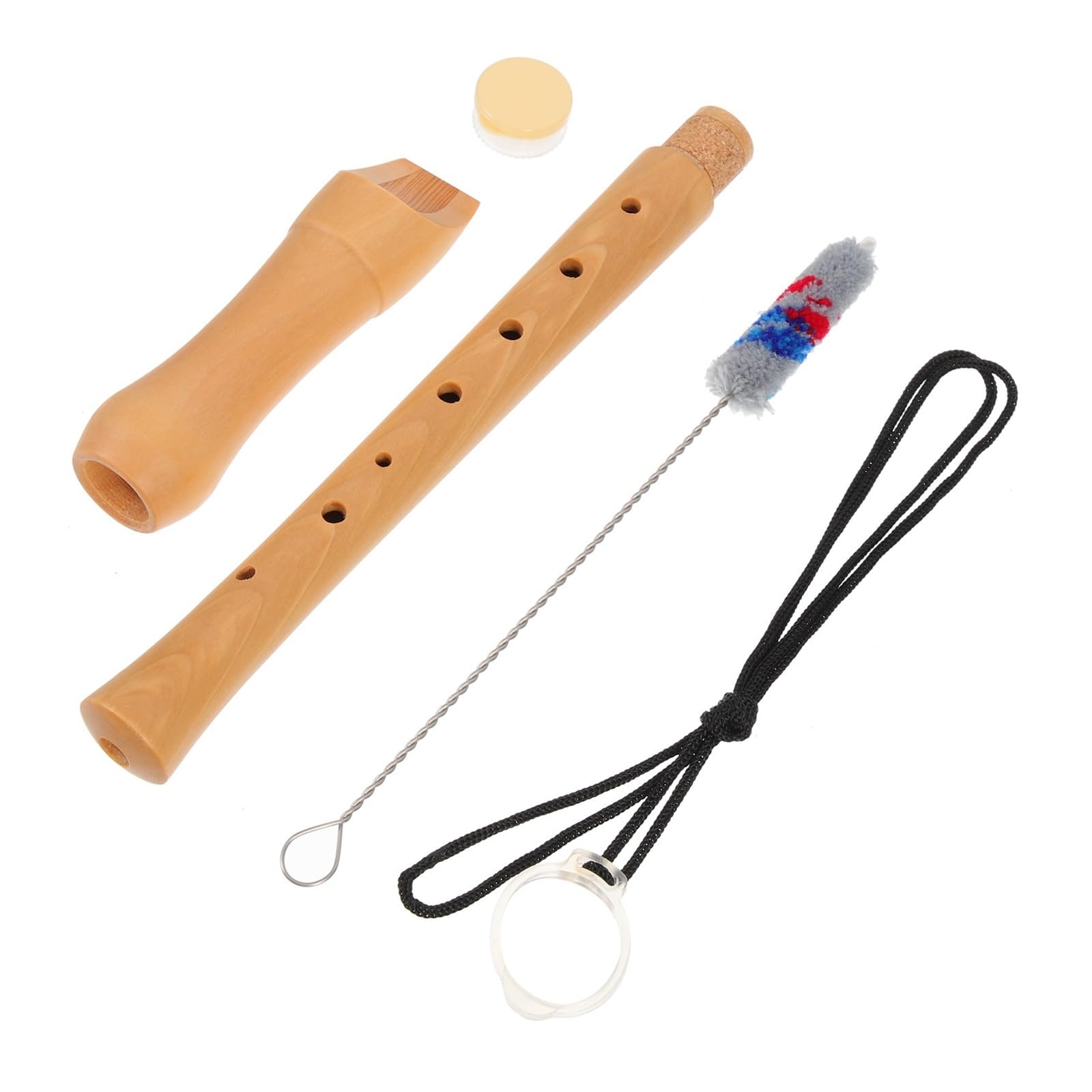 Holzblockflöte 1Set 8-Loch Recorder High Pitch Holz Blasinstrument Tragbare Musik Praxis