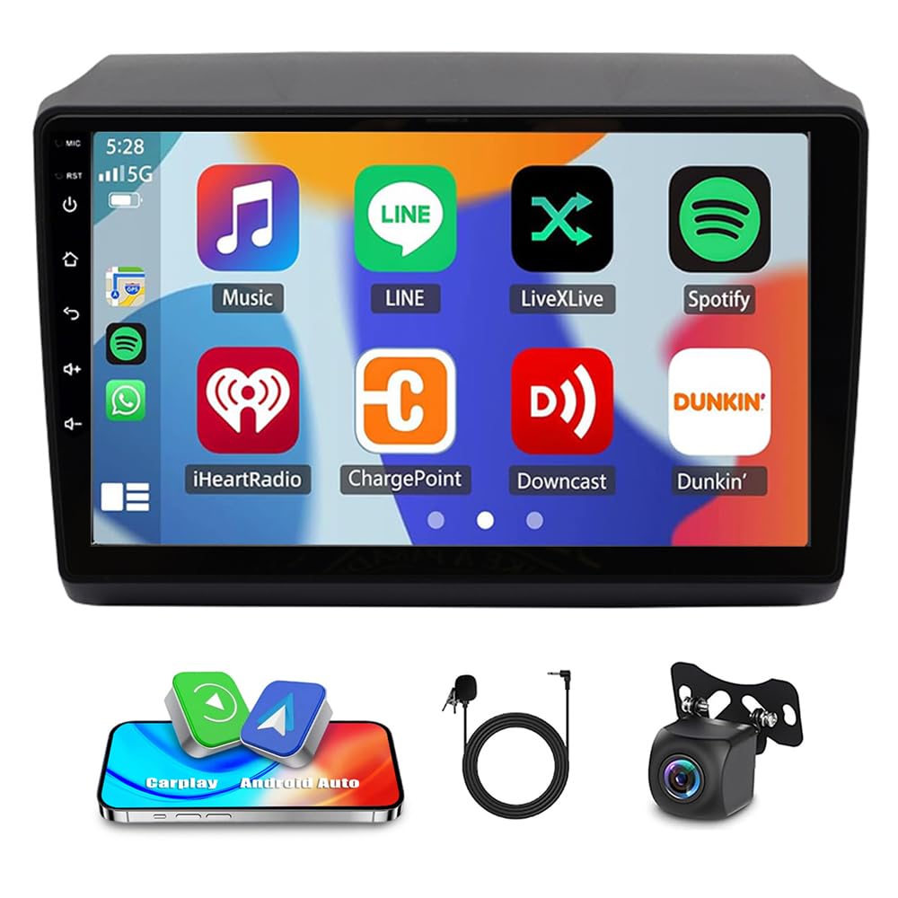 4+64GB Autoradio Navigationsgeräte für FIAT Ducato/Citroen Jumper/Peugeot Boxer 2011-2023 9 Zoll mit Touchscreen 2din Auto Radio Wireless Carplay Android Auto Bluetooth Navi GPS WiFi FM RDS SWC DSP