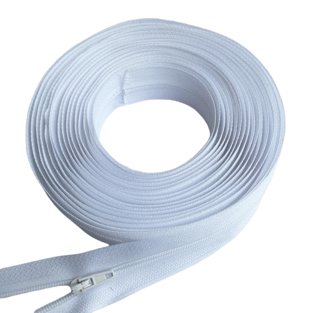 LLZZQQF 1set 3# Nylon Zipper Kit, Length 5Meters Zippers Roll with 10pcs Sliders Durability for Tailor Sewing(White)