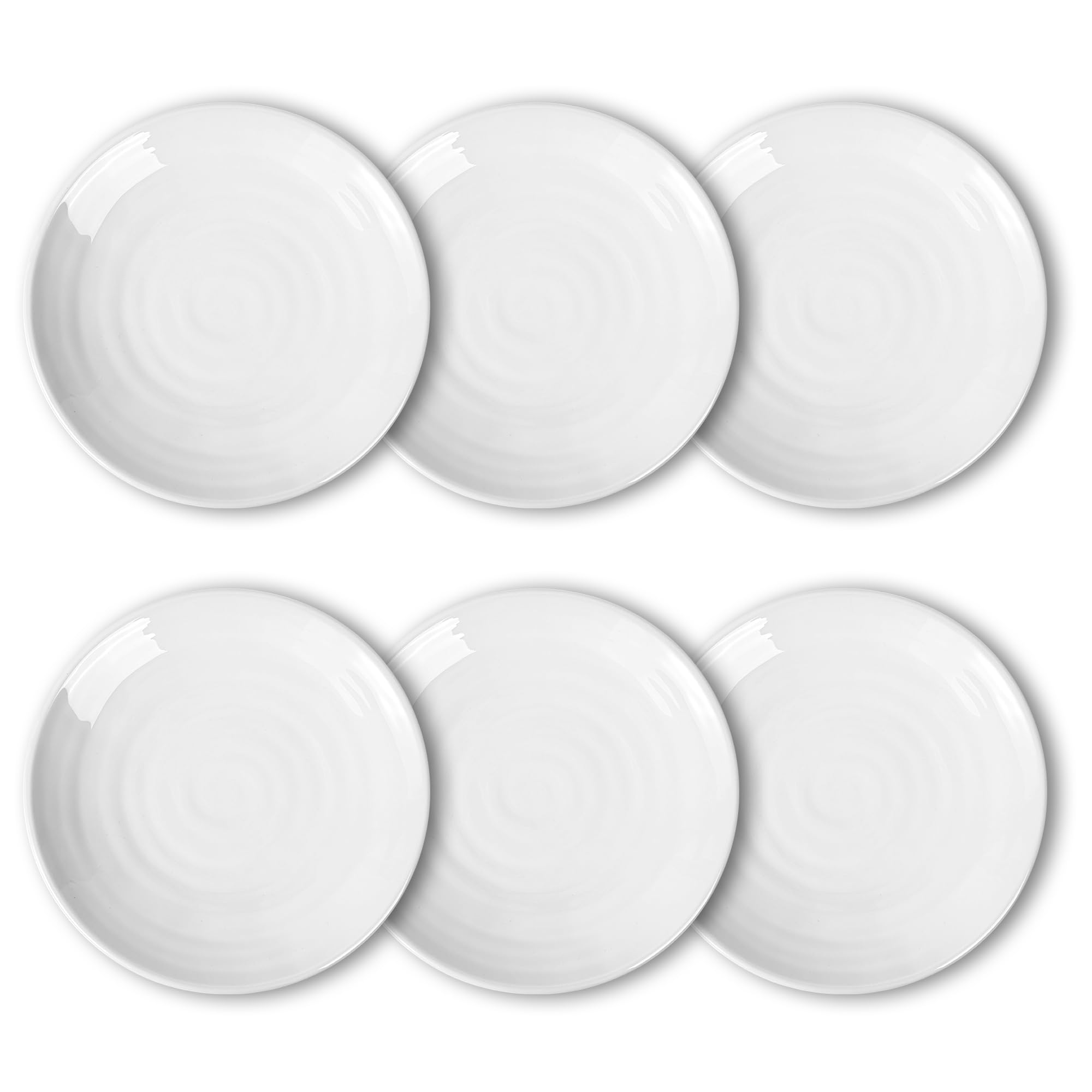 ZAINCA Melamine Dinner Plates, Round Plates,Shatter Resistant, 11 inch, set of 6 White