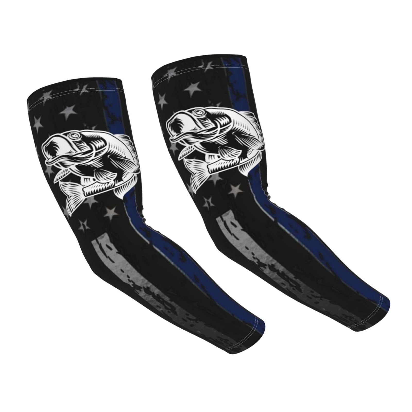SwpWab American Flag Bass Fishing Sun-Defying Elegance Comfortable Cooling Arm Sleeves