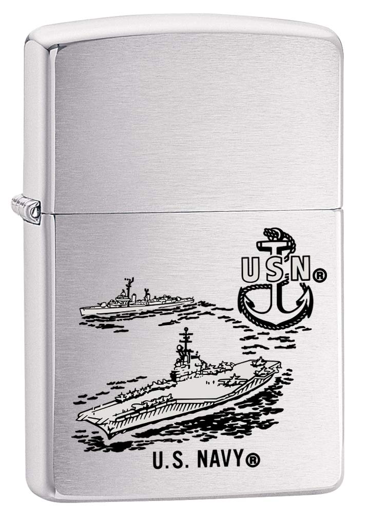 Zippo U.S. Navy Aviator Wings – Briquet Militaire Vintage Noir Mat, Fabriqué Aux USA