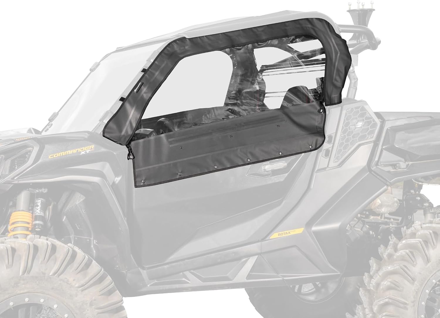 SuperATV Primal Soft Cab Enclosure Upper Doors for 2021+ Can-Am Commander 1000R DPS / 1000R XT / 1000R XTP | Resistant to Water and Abrasions | Snaps Hold Windows Open for More Airflow |