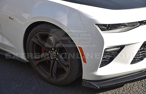 Miniatura 3 de Repuesto para modelos Chevrolet Camaro SS 2016  Divisor de borde inferior de parachoques delantero adicional estilo T6 con tapa lateral de fibra de