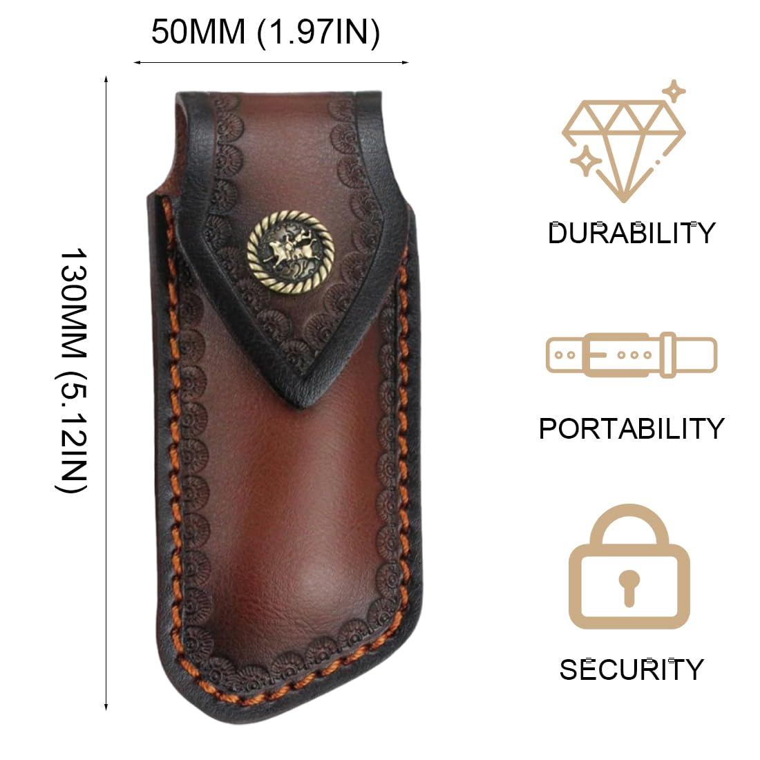 Messertasche Leder für Gürtel, 1 Stück, Cuttermesser Tasche, Asche messerscheide Faltbar Taschenmesseretui Tragbare Tasche Messer Lederholster