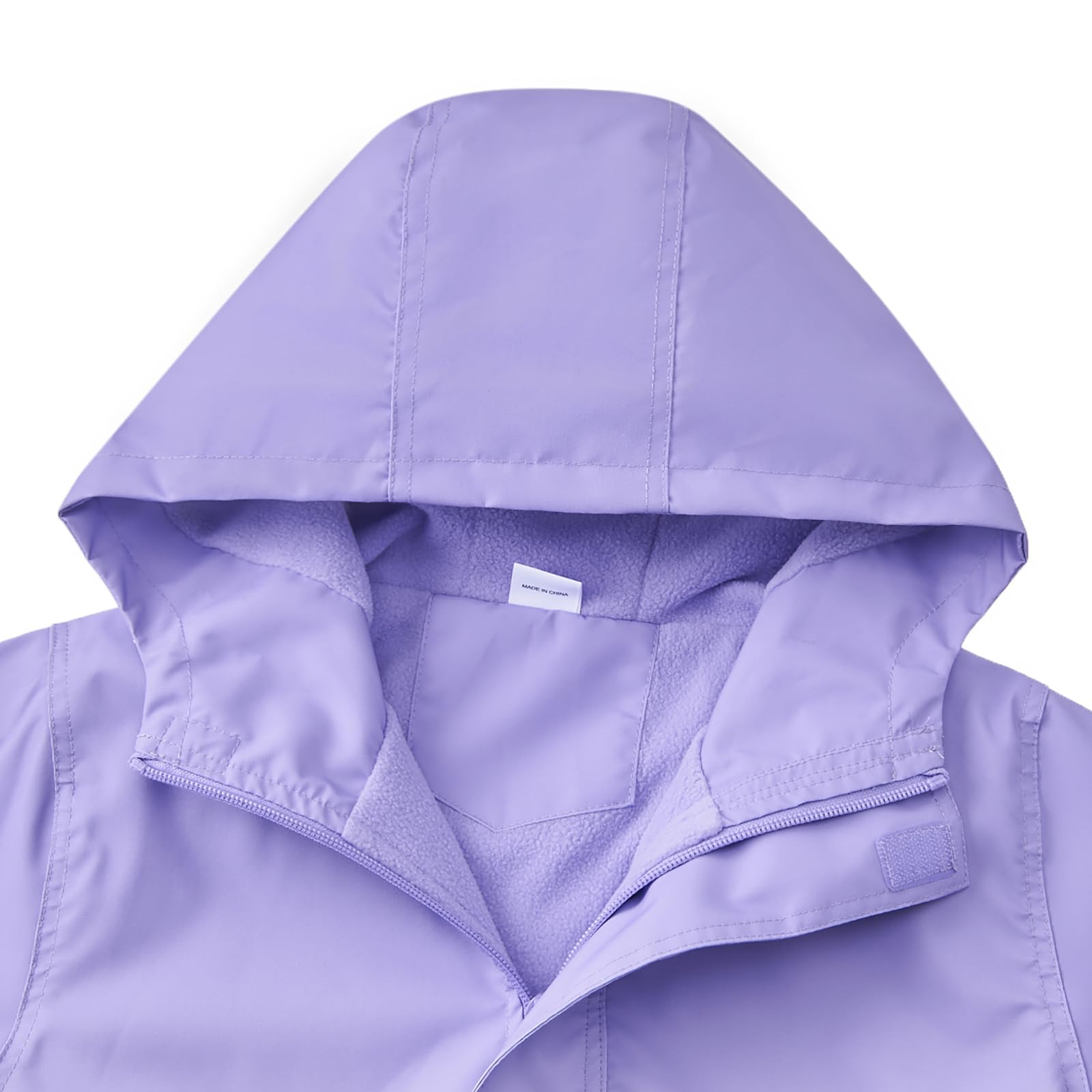 Veste coupe-vent à capuche pour garçons et filles, manteau de pluie doublé en polaire, manteaux de pluie pour enfants, 4-13 ans
