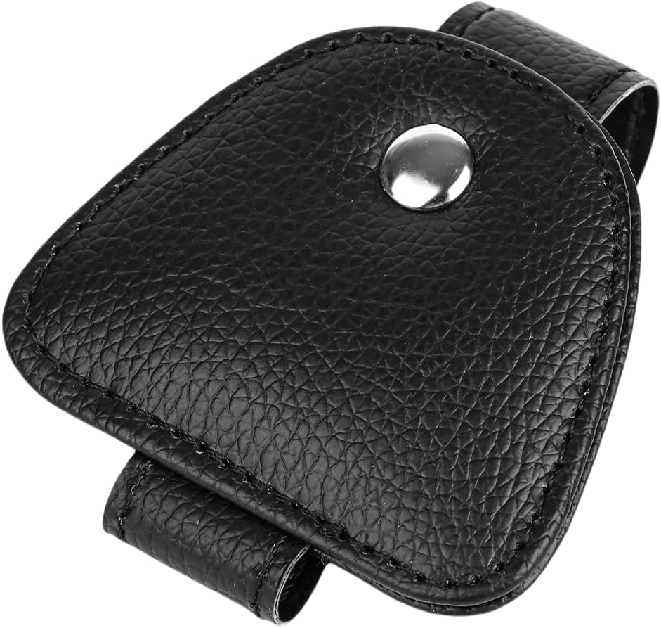 2 Packs Sunglasses Holders for Car Visor - Magnetic Leather Sunglasses Holder and Ticket Card Clip