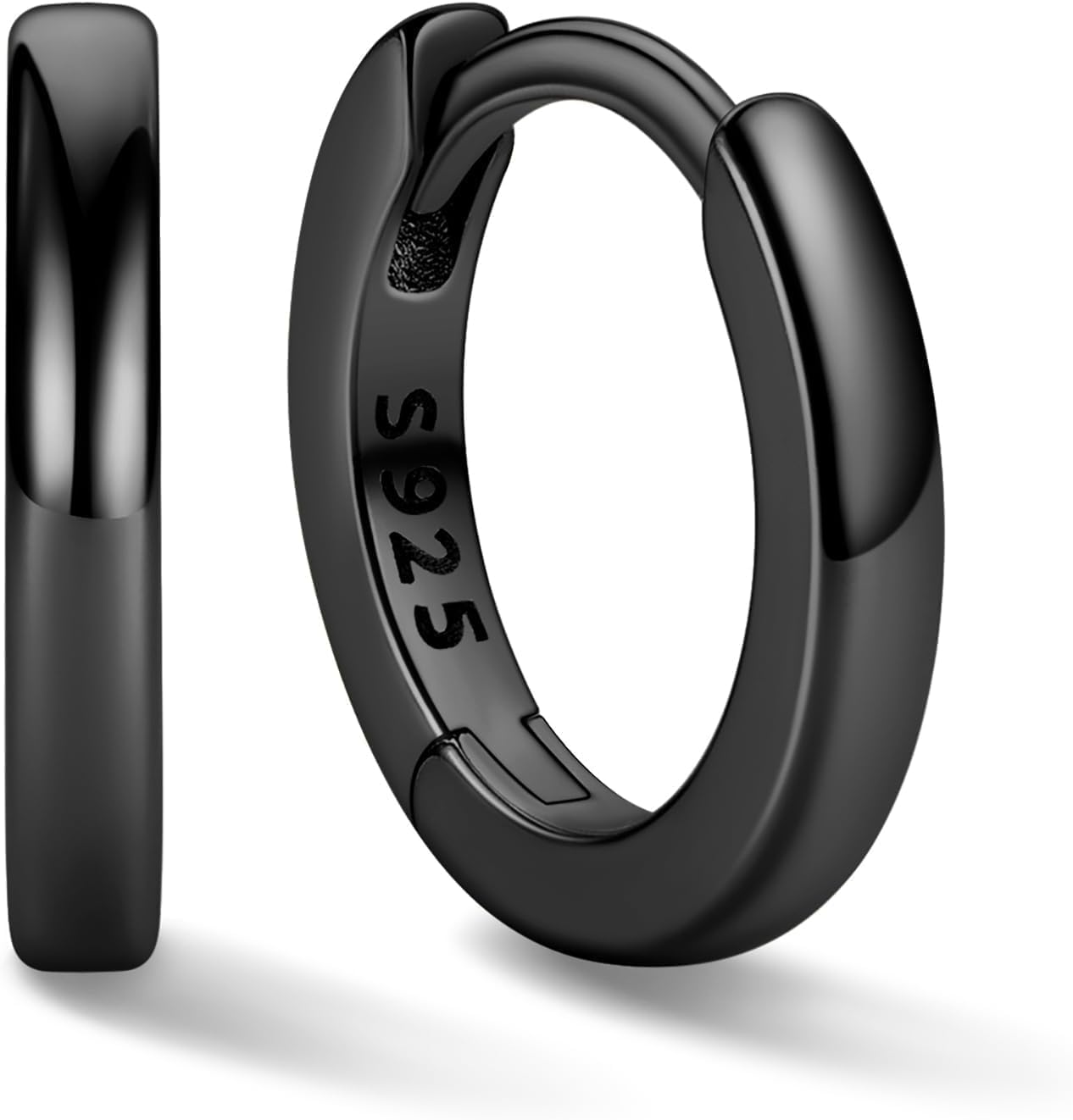 ChicSilver 925 Sterling Silver Huggie Hoop Earrings Small Hoop Earrings for Women Hypoallergenic Silver Huggie Earring Cartilage Earrings for Women (6/8/10/12/14/16/18/20MM)