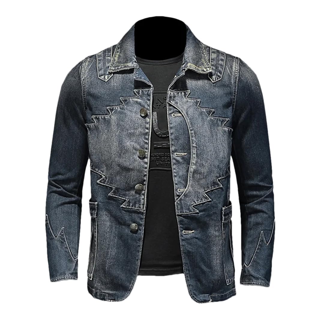 Mężczyźni Europa i Stany Zjednoczone All Suit Slim Retro Denim Jacket