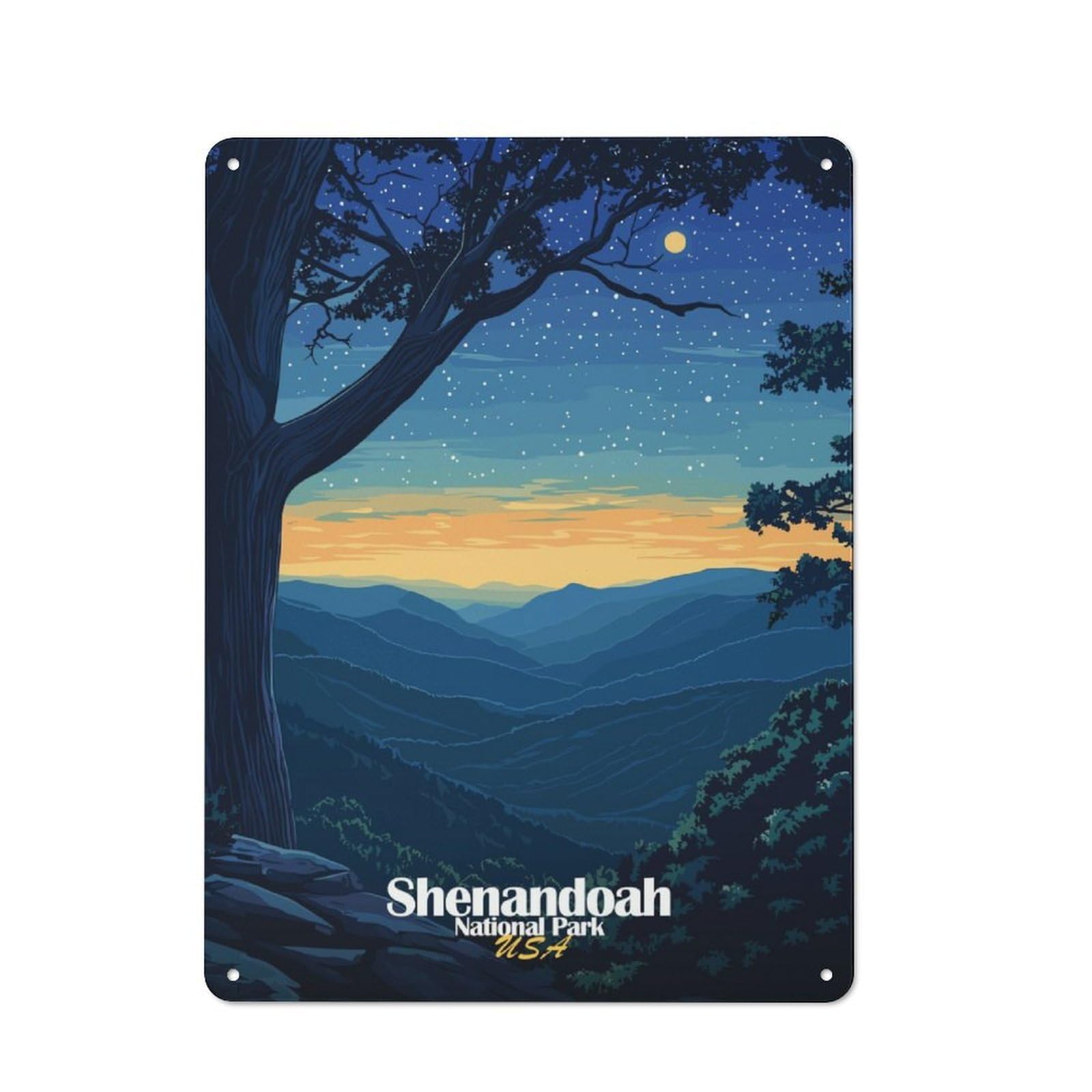 Junmoney Shenandoah National Park Retro Metal Wall Sign 40X30cm With For Pub Or Café, A Housewarming Gift For Hospitality Wall Decor Collectors