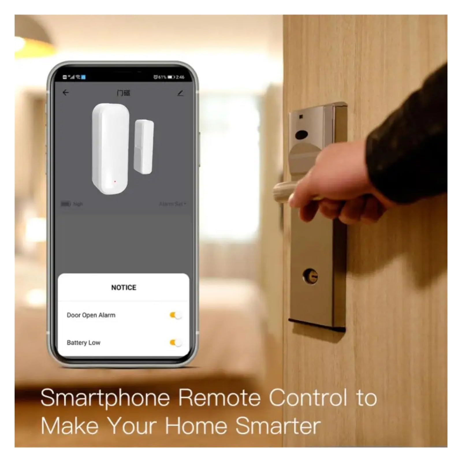 Sensor de puerta inteligente Tuya ZigBee, detectores de puerta abierta y cerrada, protección de seguridad inteligente for el hogar, Control de vida inteligente a través de Alexa Home(5 Pieces)