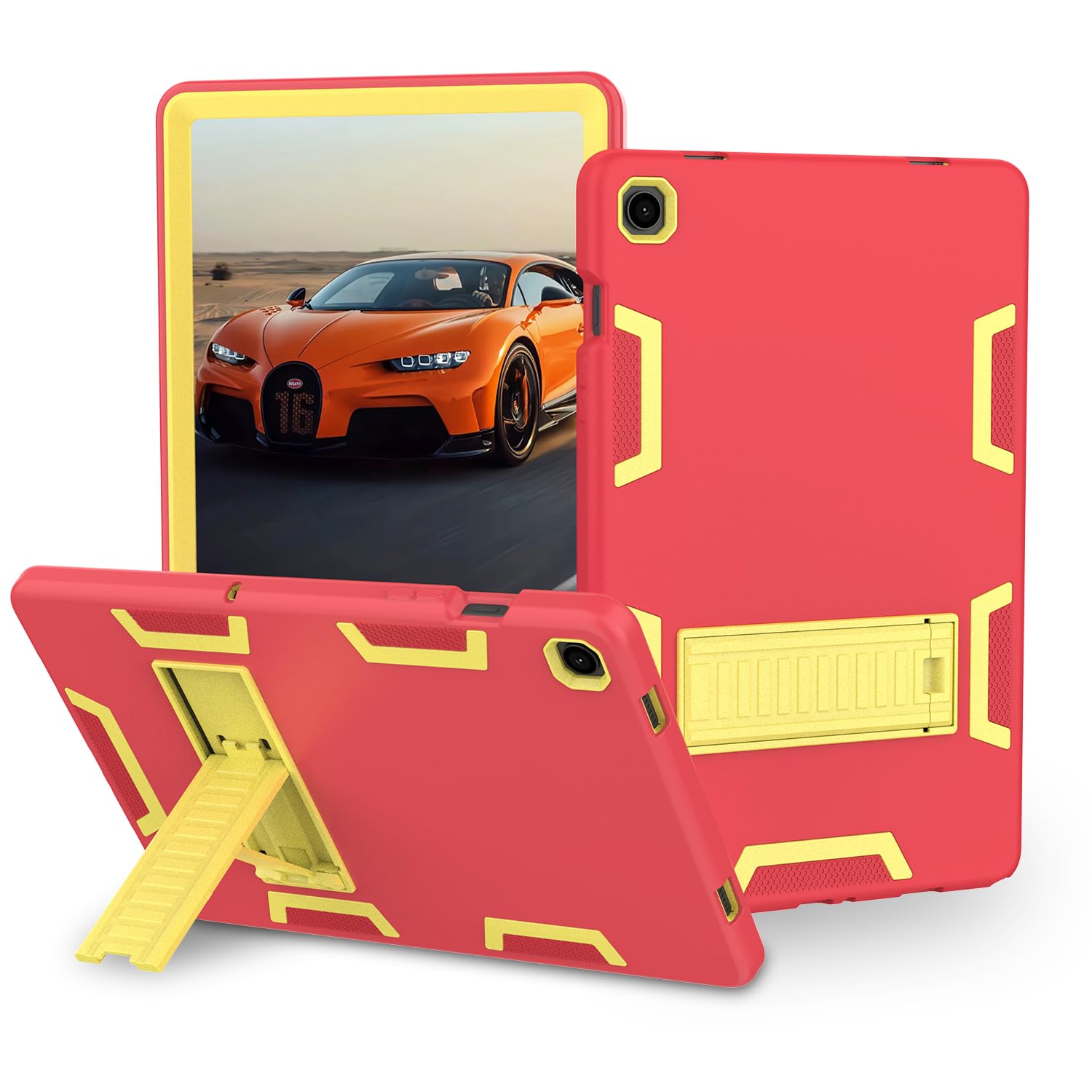 SPIUST for Samsung Galaxy Tab A9+ / A9 Plus 11'' 2023, Heavy Duty Shockproof Case,Built-in Kickstand Case for Tab A9+ Tablet(Red/Yellow)