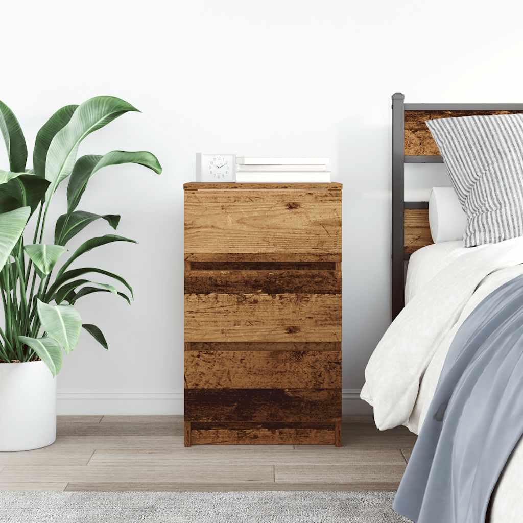 Stilvoller Nachttisch aus Holzwerkstoff mit reichlich Stauraum und robuster Platte für Schlafzimmer und Wohnbereich