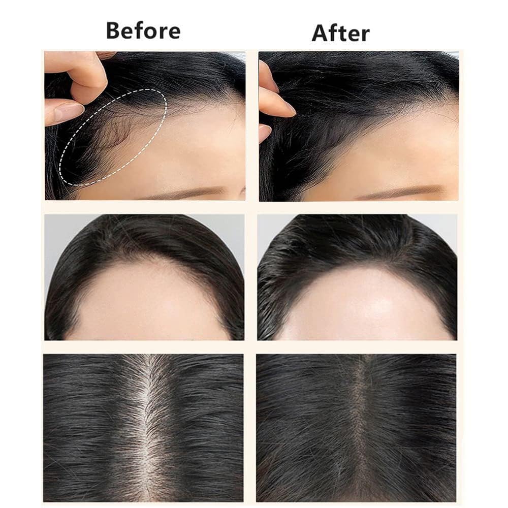Fapiwen Natural Hairline Powder, Root Touch Up Shadow Pen, Gray Cover Filler for Thin Hair (Black), 1 Count 1