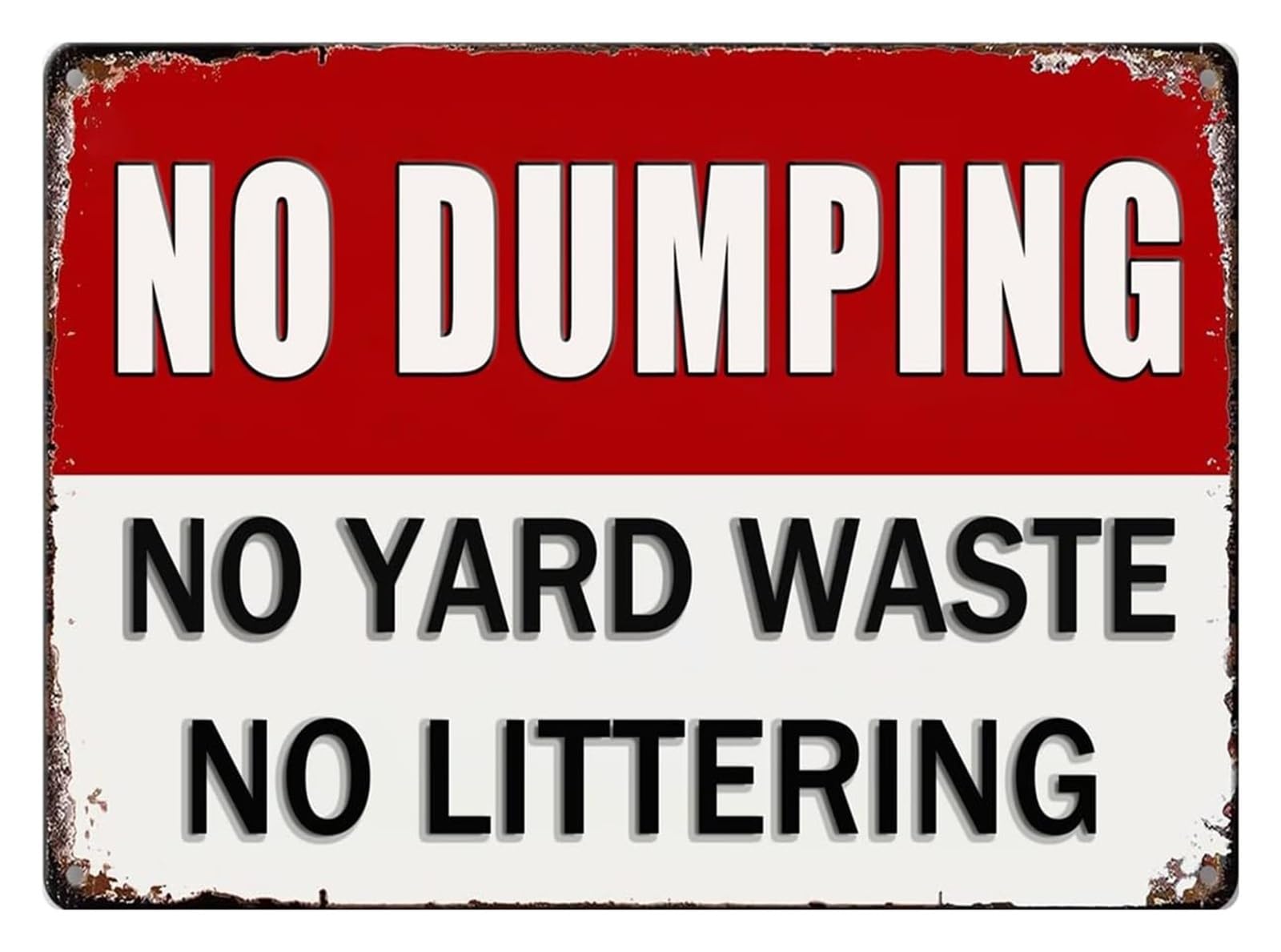 MQXFCZUX Vintage Decorative Metal Sign Aluminum Art Plaque Private Property No Dumping Notice Rust Resistant For Rural Home Driveway Gate 8 X 12 in