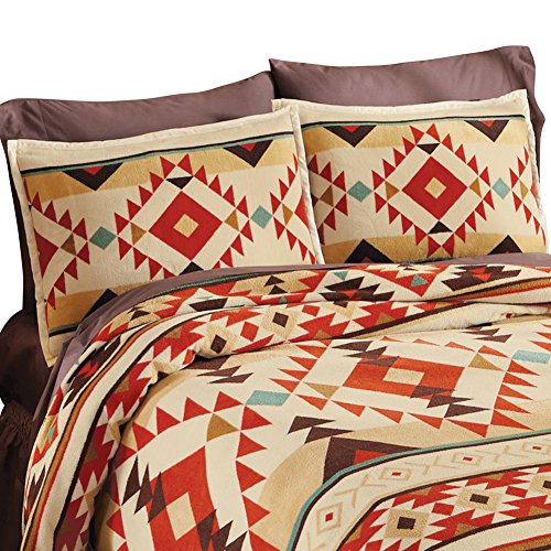 Collections Etc Southwest Aztec Fleece Native American 2 Piece Pillow Sham Set Collections Etc Southwest Aztec Fleece Native American 2 Piece Pillow Sham Set