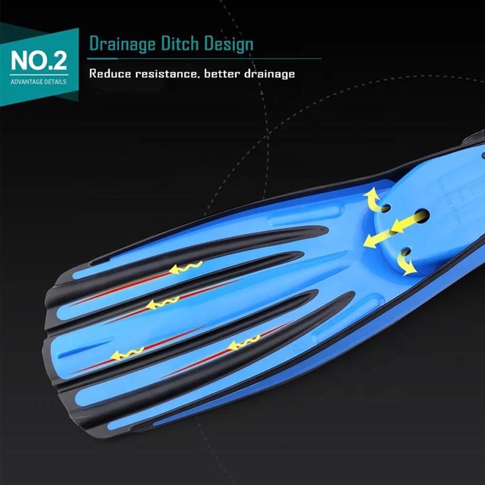 Diving Snorkel Pinne Pinne for Uomo Donna Tacco Aperto Regolabile Trek Design for Viaggi Snorkeling Nuoto (Size : 45-47)