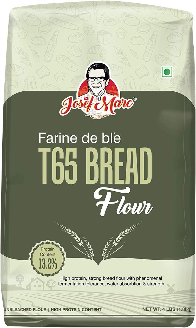 Buffo Farine De Ble T65 Bread Flour, 4 LBS (1.8kg) - Unbleached & High Protein Flour, All Purpose Bread Flour, Strong Bread Flour