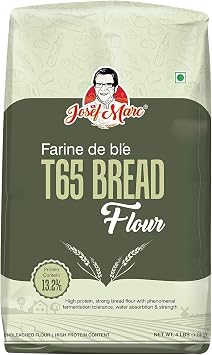 Beuniq Farine De Ble T65 Bread Flour, 4 LBS 1.8kg - Unbleached & High Protein Flour, All Purpose Bread Flour, Strong Bread Flour