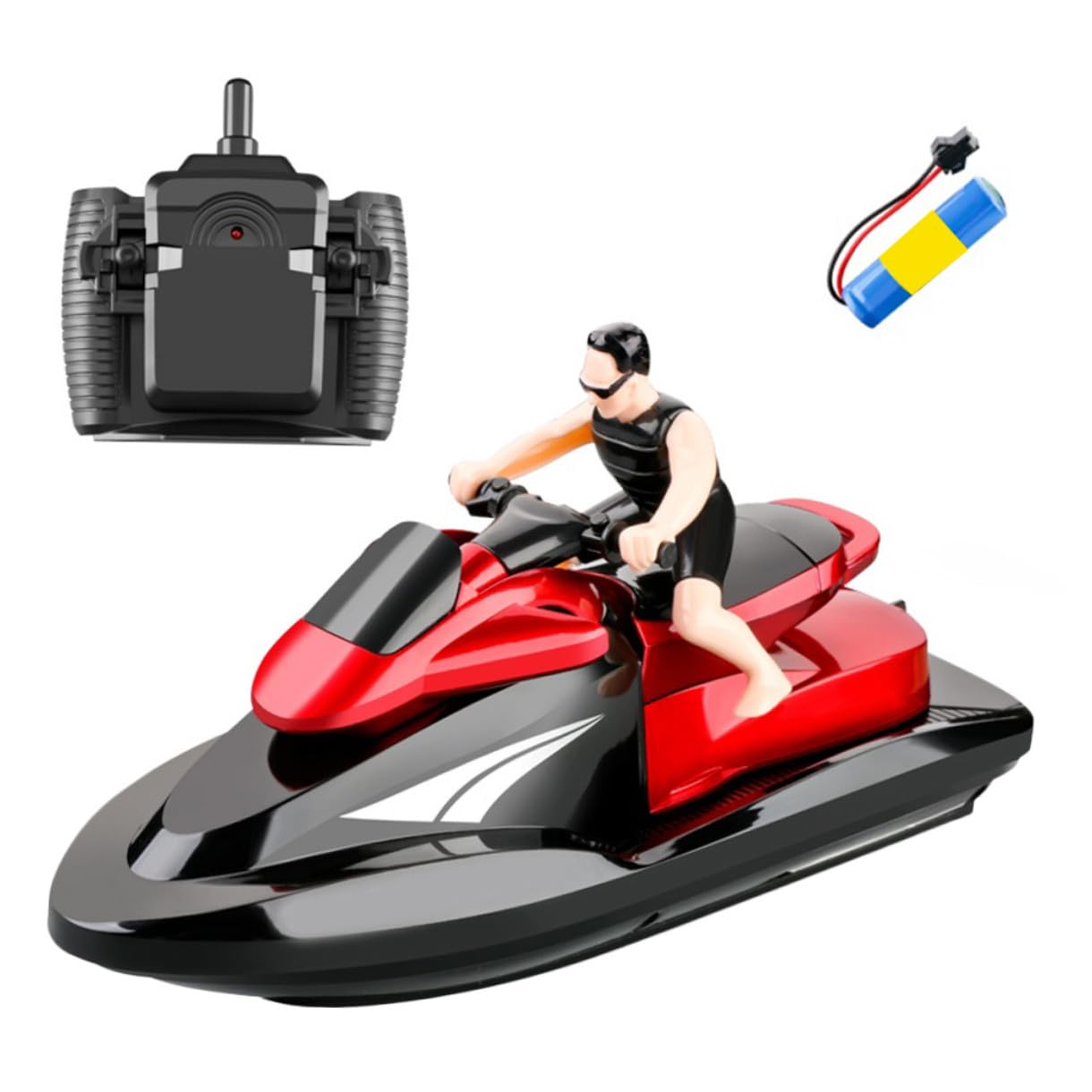 Barco RC Rápido 2, 4 GHz 1pieza Abs Rojo con 3.7v 500mah | Doble Motor, Control Inalámbrico, Formato Compacto, Juguete Teledirigido para Agua