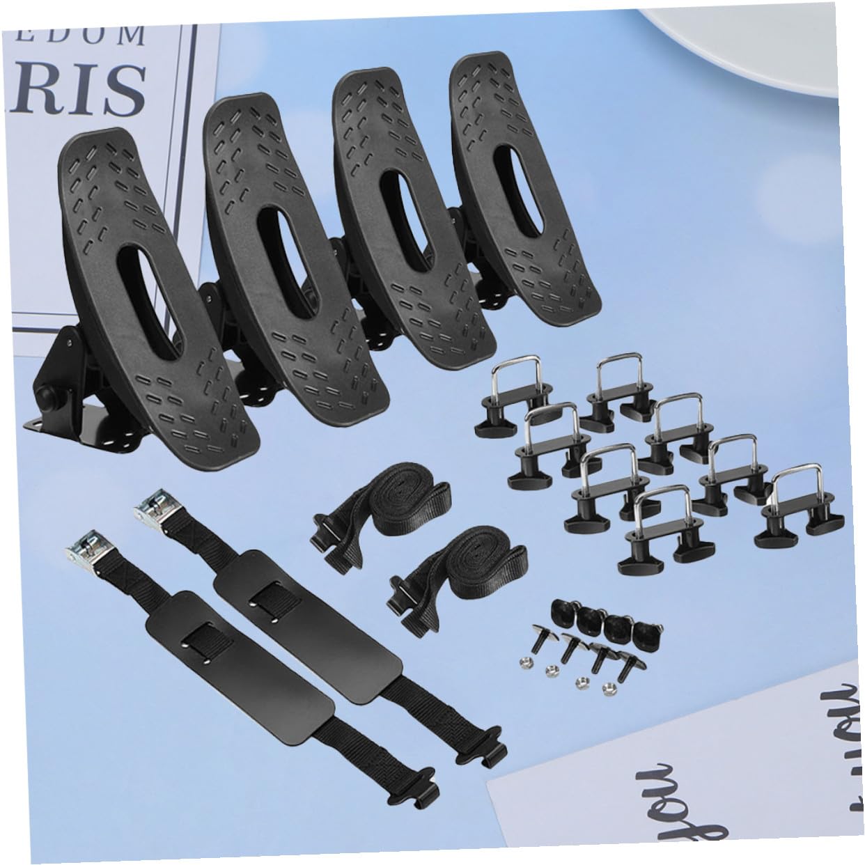 VICASKY Supporto per Barche e Porta Pagaia in Ferro Robusto, Staffa Fissa per Kayak e Gommoni, Accessori per Sport Acquatici, per Trasporto Sicuro su Auto e attività Outdoor