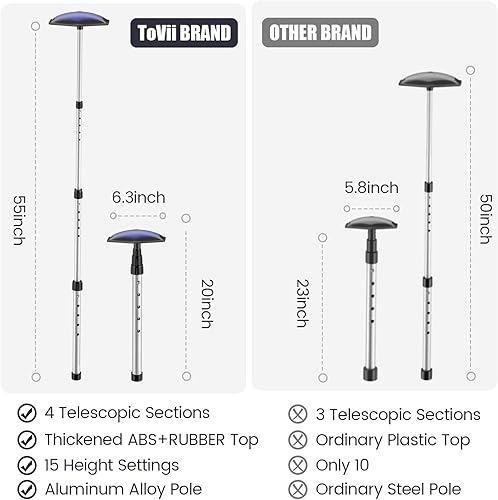 Miniatura 3 de ToVii Portable Golf Club Stiff Arm Support Protector Travel Bag, Sturdy Aluminum Pole, Fully Adjustable to Protect Clubs