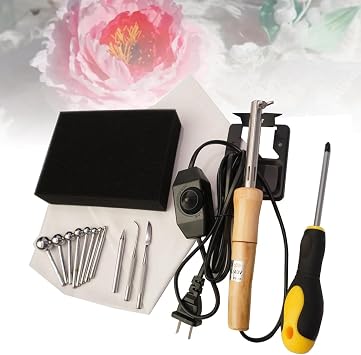 Fabric Flower Maker Kit with 11 Interchangeable Heads & Adjustable Temperature Control for DIY Artificial Flowers, Making It The Perfect DIY Tool for Handmade Flower Enthusiasts