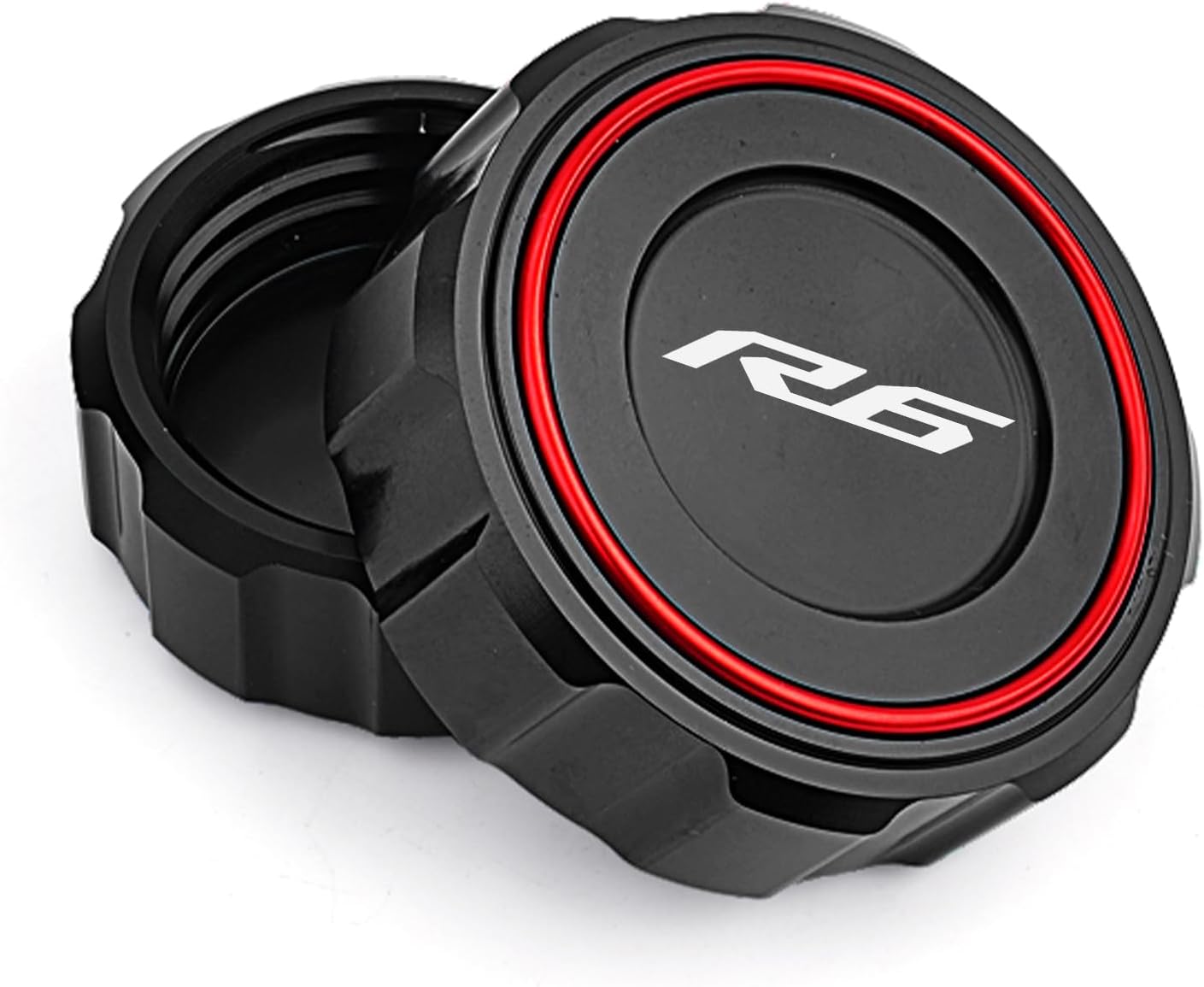 Compatible With 2026 R6 YZF R6 YZFR6 1999-2026 2025 R6 Accessories Motorcycle CNC Front Brake Fluid Reservoir Cover Cap Engine Oil Filler Cap (Blue)