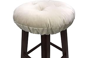 Round Velvet Bar Stool Cushion, 12-Inch, Beige