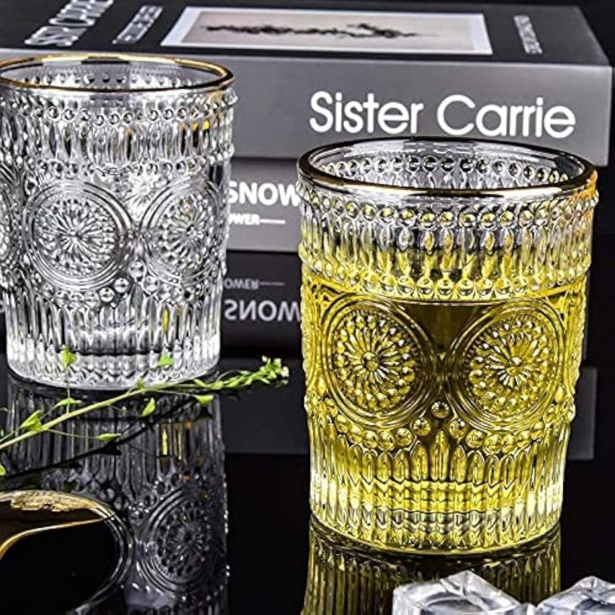 Italian Premium Gold Rim Whiskey Glass Set, 300 ML