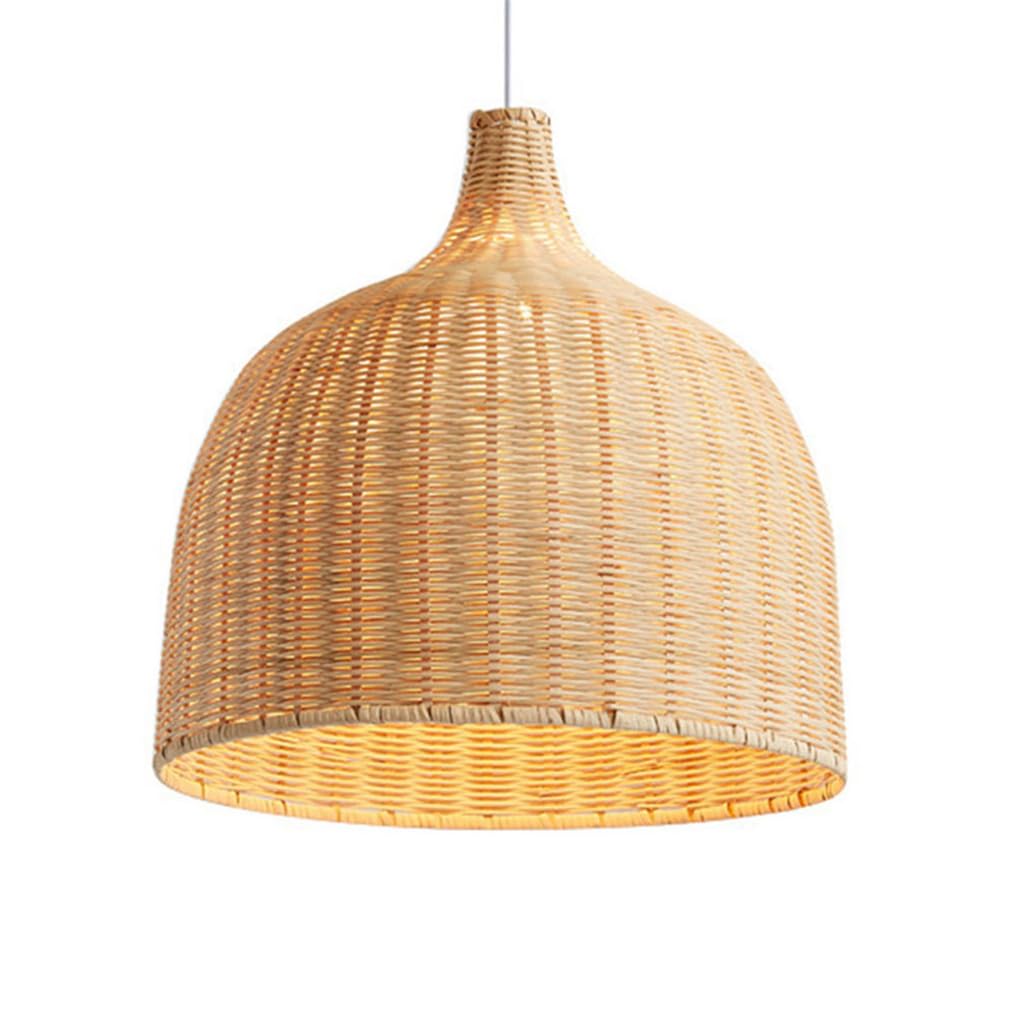 Lqzcxmf Multicolor Bohemian Pendant Light Coastal Rattan Basket Lighting Fixtures For Dining Room Chandeliers Natural Bamboo Lamp Hand Woven Lantern For Living Room, Bedroom, Foyer, Entryways 17.7''