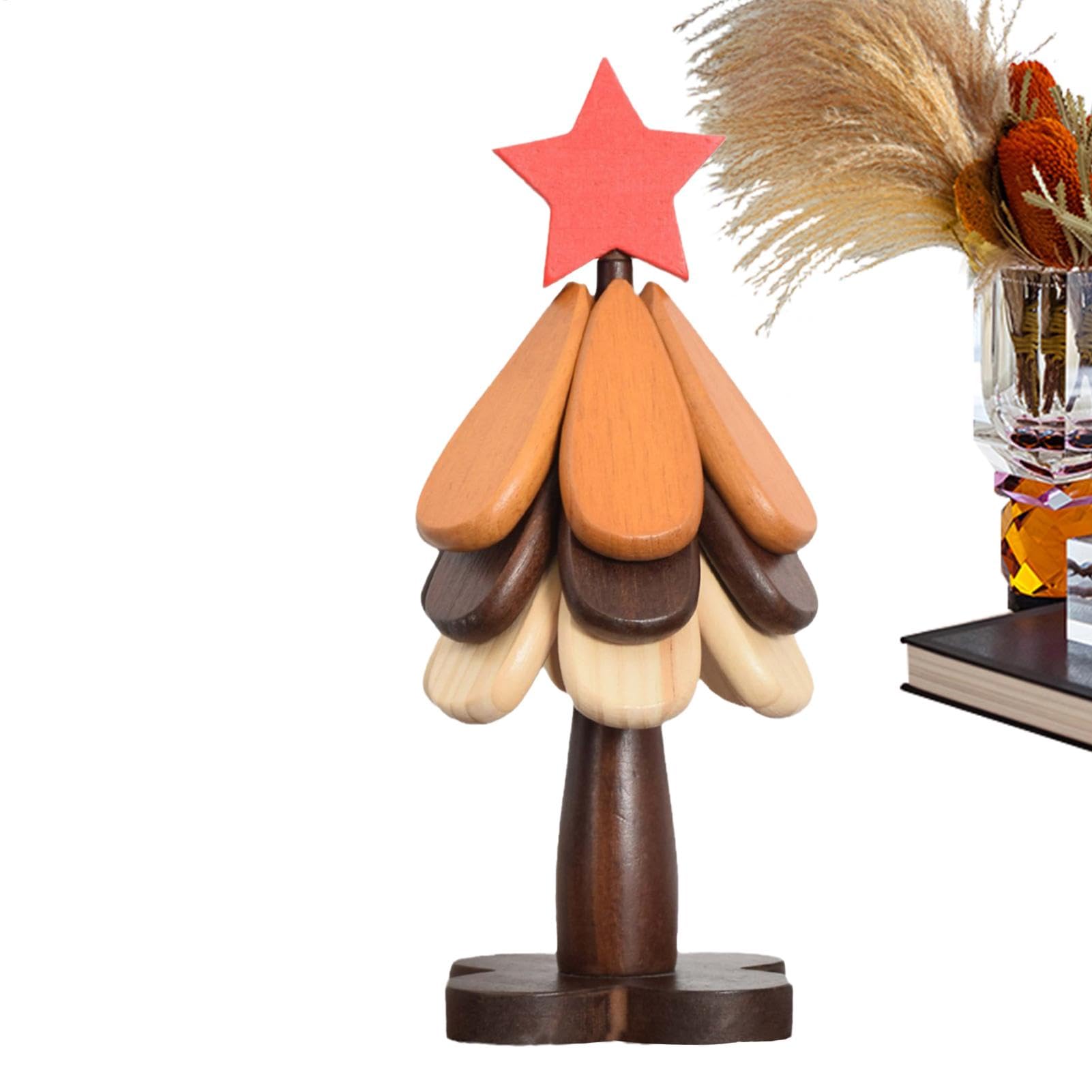 Dessous-de-Plat en Bois en Forme de Sapin de Noël 3 Dessous de Verre