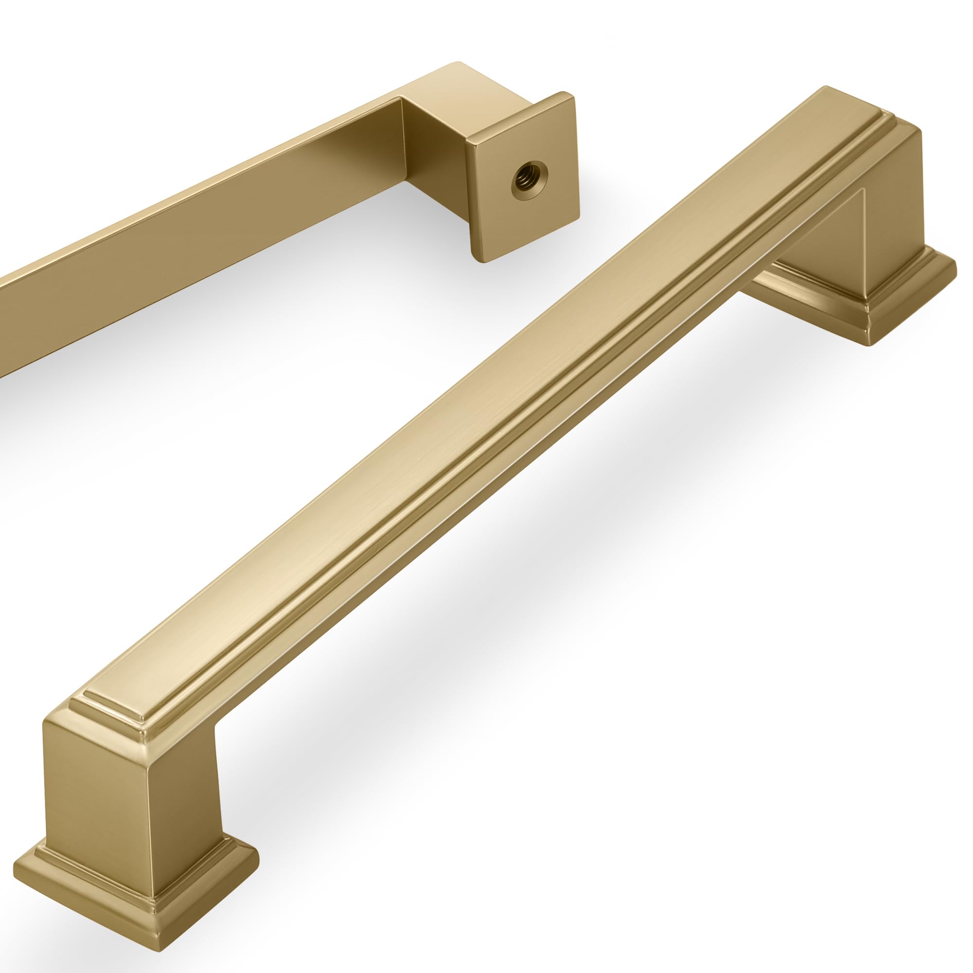Paquete de 10 tiradores modernos para alacenas de cocina con orificio central de 6.3 pulgadas (160 mm), tiradores modernos para gabinetes de cocina, tiradores de cajones atemporales para armarios de