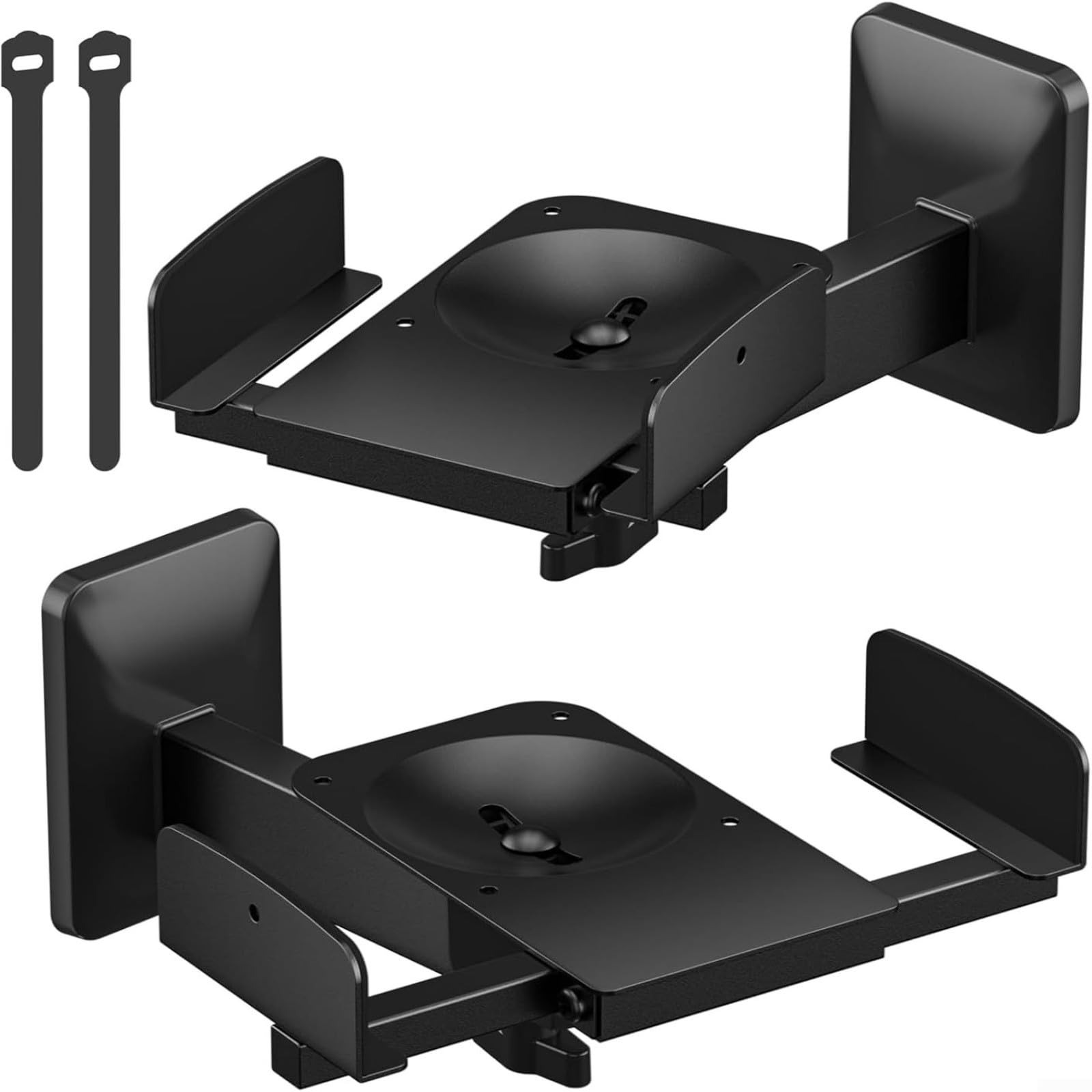 Staffe di montaggio a parete regolabili per altoparlanti a doppio morsetto, confezione da 2, inclinabili e girevoli, adatte per altoparlanti da 5 a 11 pollici per JBL per Bose per Klipsch