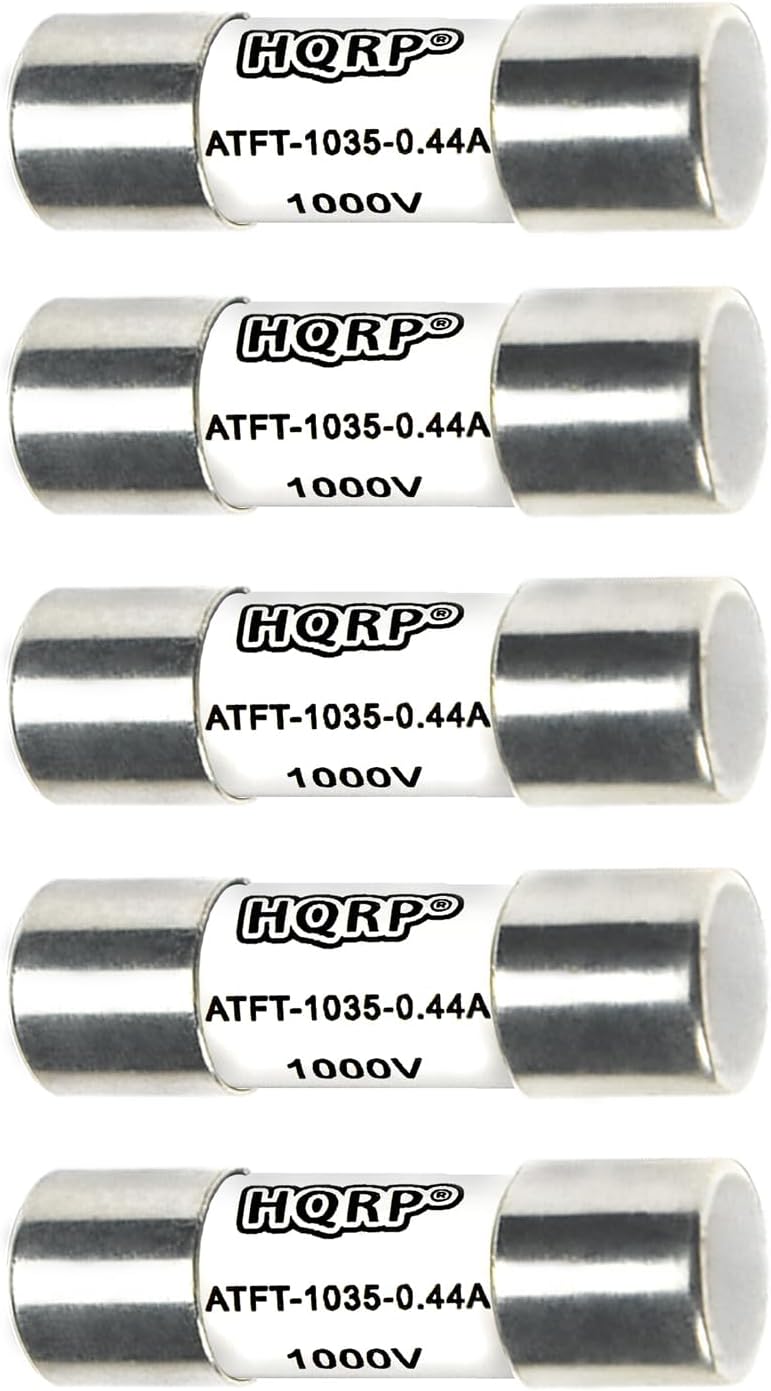 HQRP 5-Pack DMM-44/100 Fast-Acting Digital Multimeter Fuse 440mA 1000V Replacement for Bussmann DMM-B-44/100, DMM-44/100-R, LITTELFUSE Flu-44/100 Compatible with DMM Fluke, Brymen, Klein, Agilent