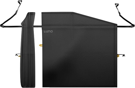 Luno Divider Curtain for Privacy and Sun Protection - Detachable Car Privacy Curtain for Family Travel, Camping & Sleeping - Fits Most Small to Mid-Sized Vehicles - Detachable Car Divider Black