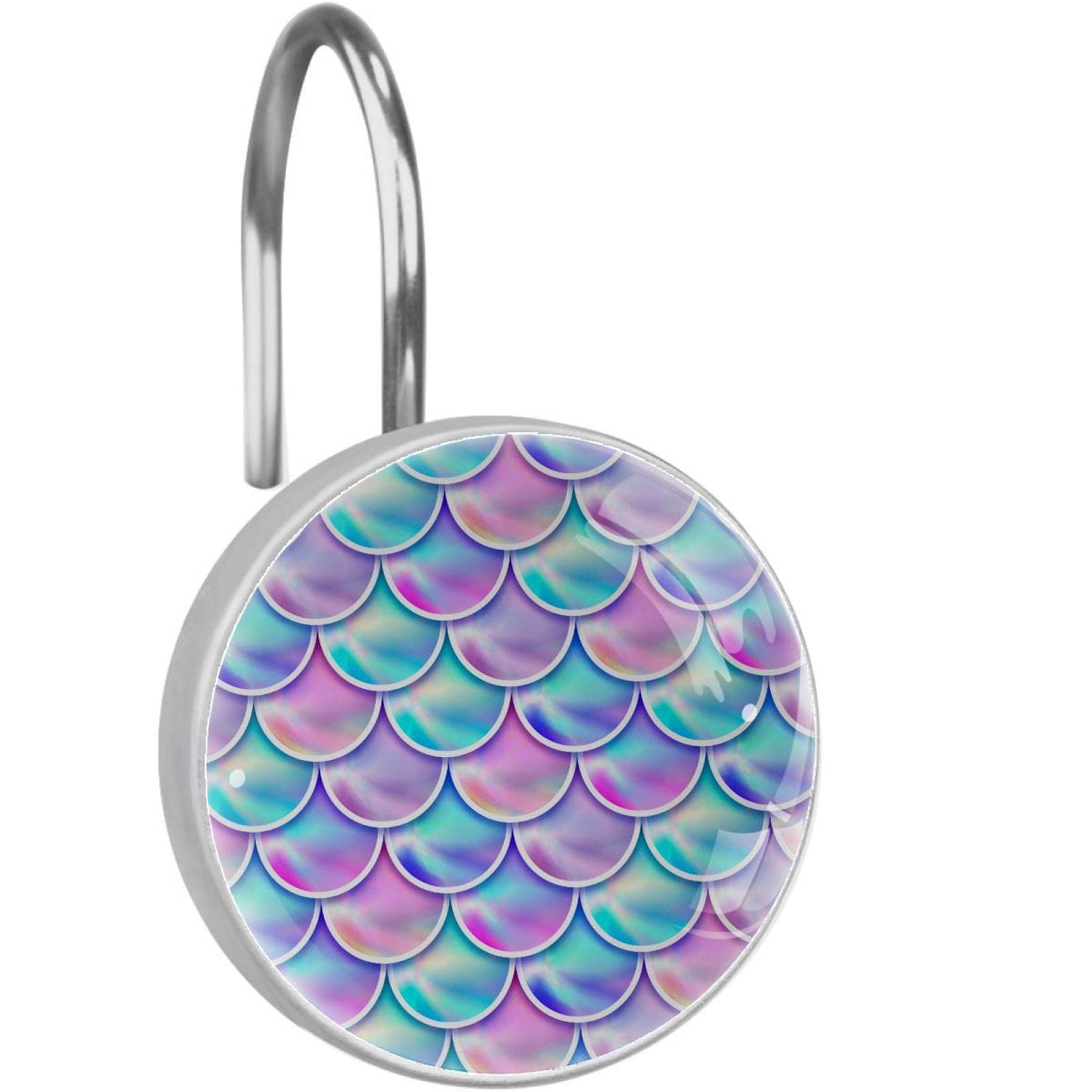 Crochets pour rideau de douche en acier inoxydable durable motif sirène de la mer