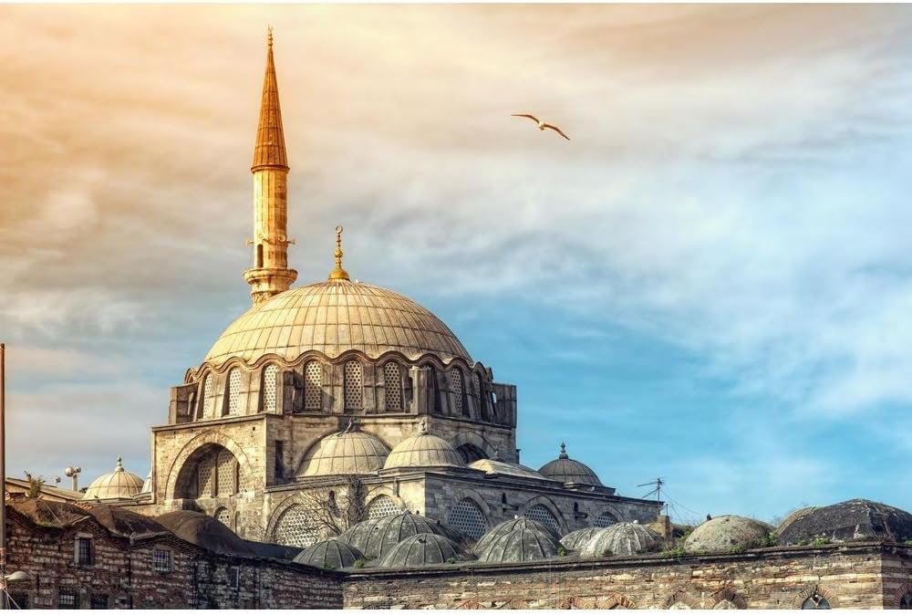 Pitaara Box Yeni Cami Mosque Istanbul Turkey | Canvas Painting for Bedroom & Living Room | Engineered Wood Frame | 21 x 14 inch (53 x 36 cms)