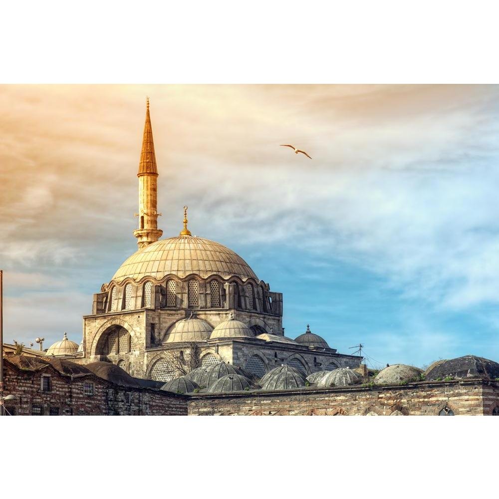 Pitaara Box Yeni Cami Mosque Istanbul Turkey | Canvas Painting for Bedroom & Living Room | Engineered Wood Frame | 21 x 14 inch (53 x 36 cms)