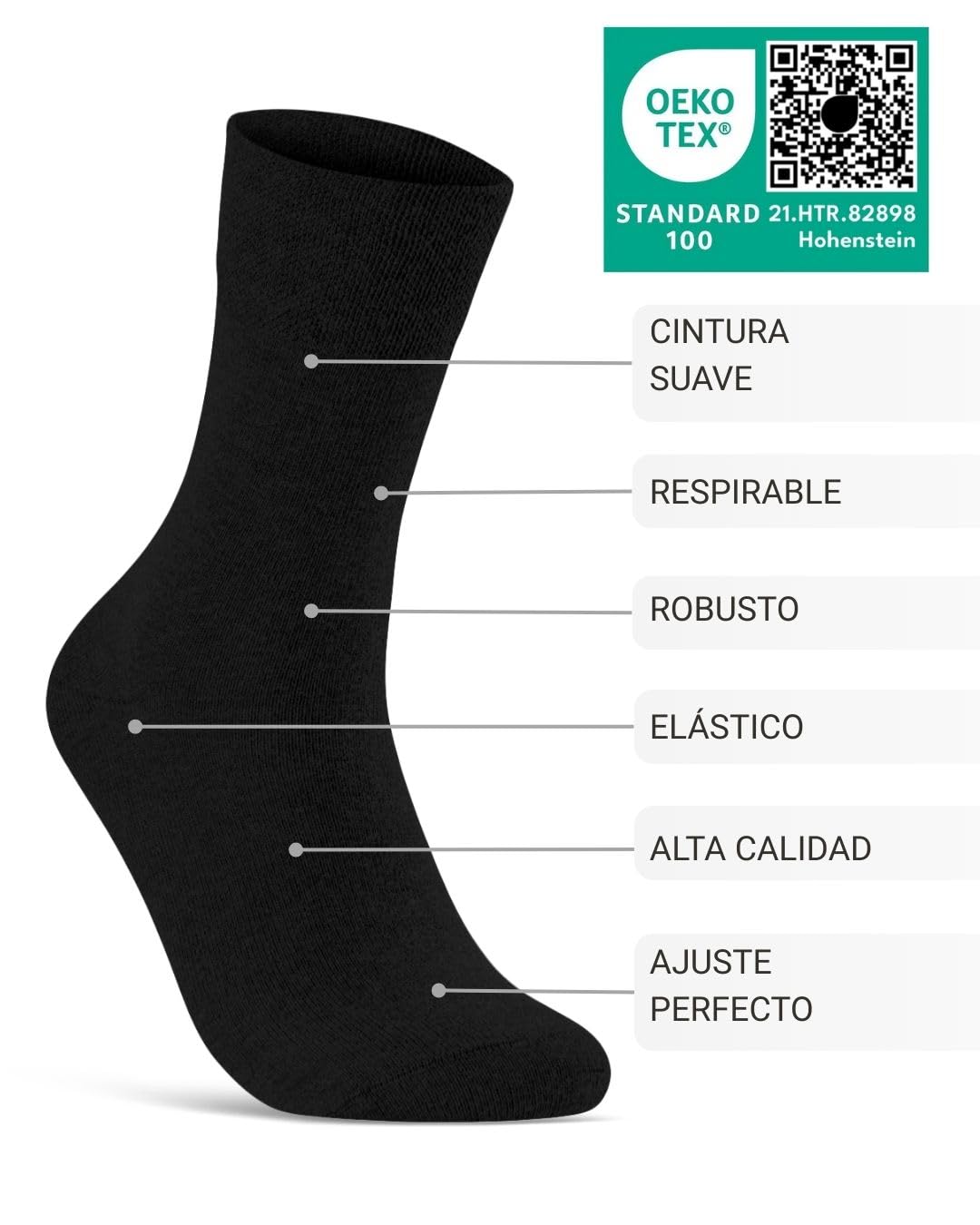 sockenkauf24 10 Pares Calcetines Diabéticos sin Elástico y sin Costuras con Cintura de Confort Hombre Mujer Algodón