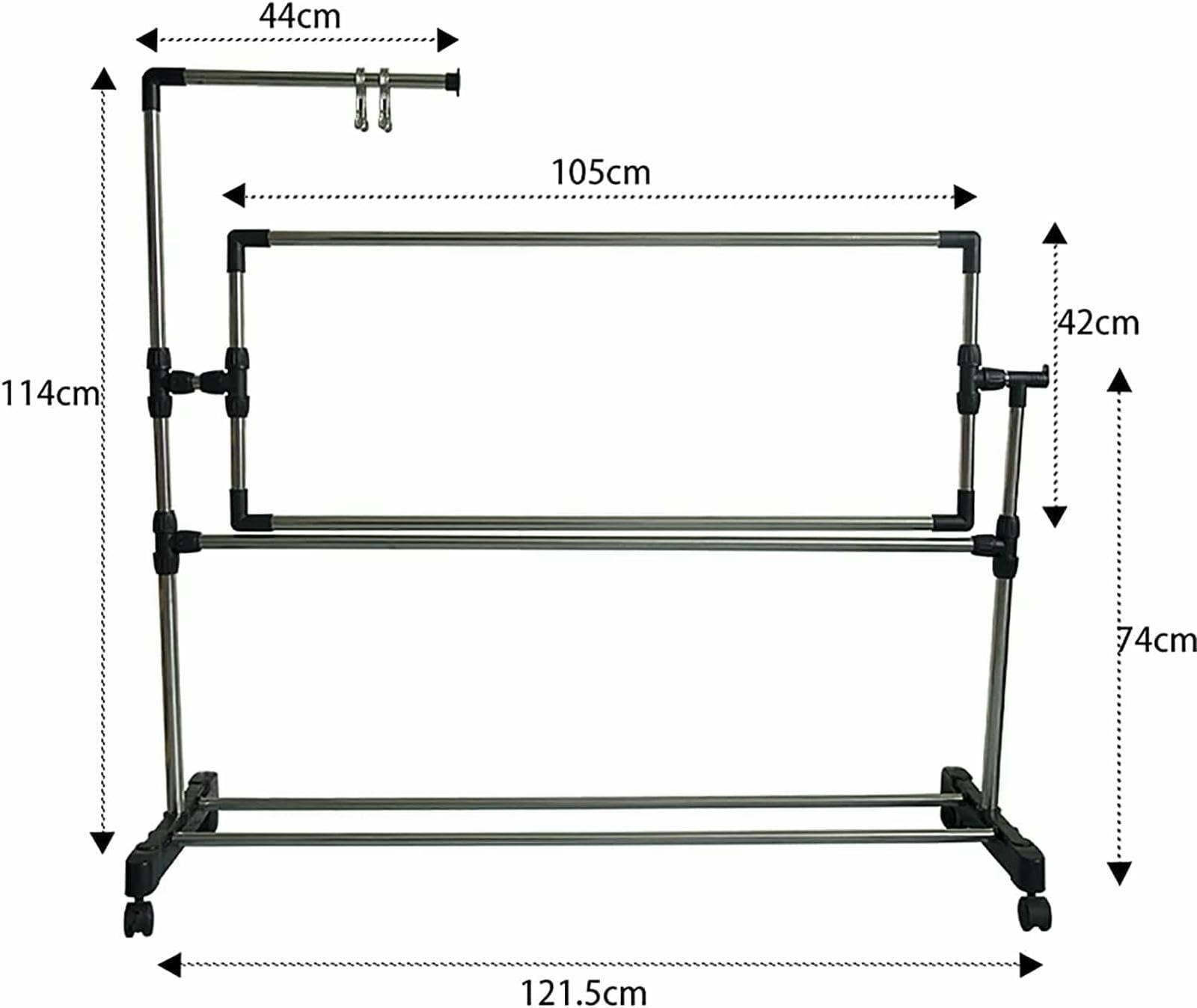 Bastidor de Suelo con Ruedas para Manualidades, Mesa de Bordado de pie, Soporte de Acero Inoxidable para Punto de Cruz, para Costura y Manualidades.