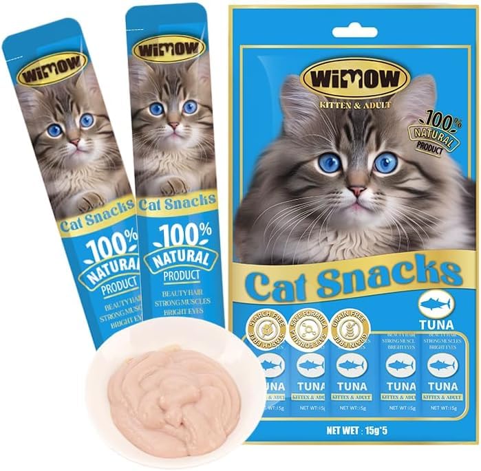 Plaza Natural Tuna Cat Snacks, Creamy Lickable Treats for Kittens and Adult Cats, 5 Pack x 15g (20 pack)