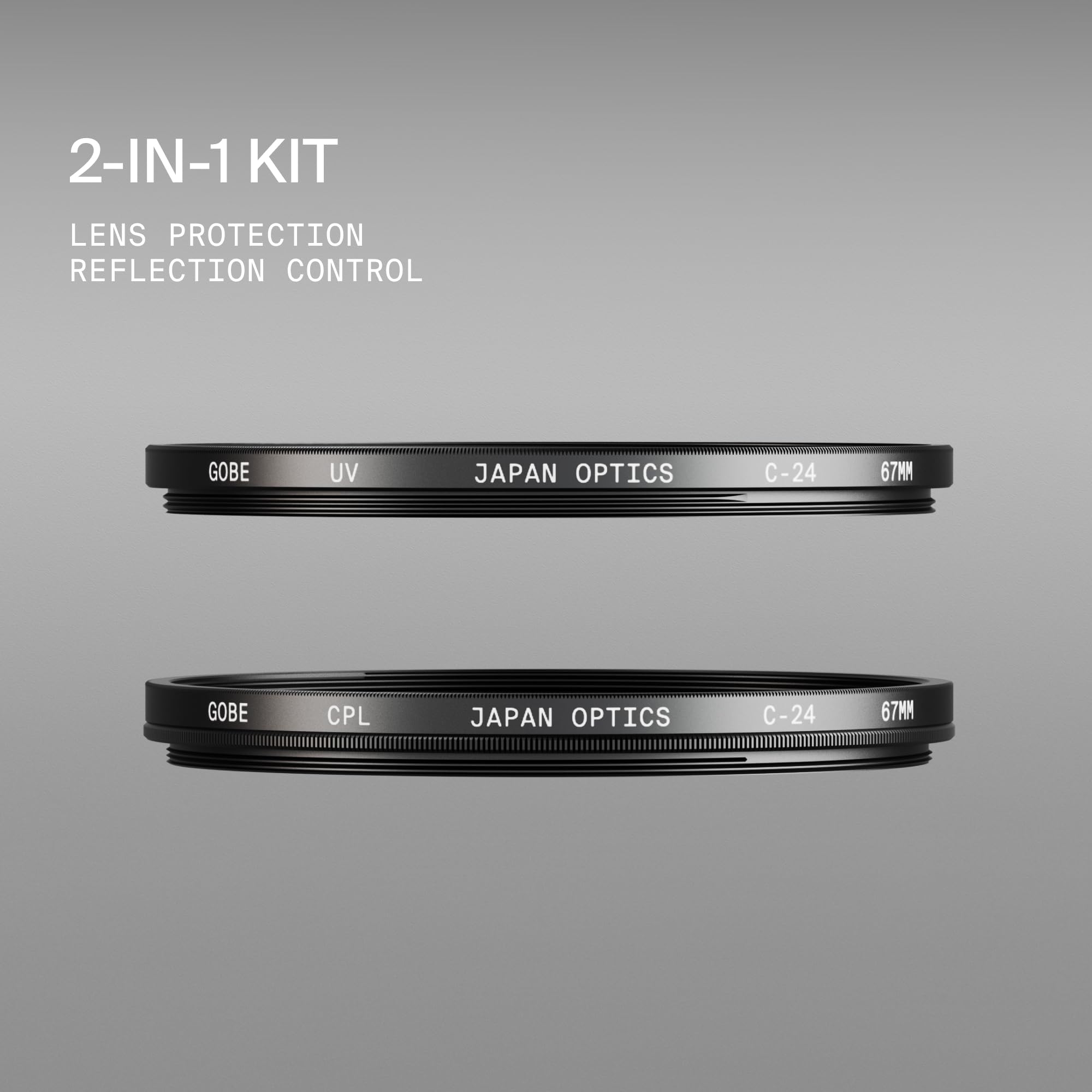Gobe - Kit filtro UV + filtro polarizzatore circolare (CPL) per obiettivi 82 mm (1Peak)