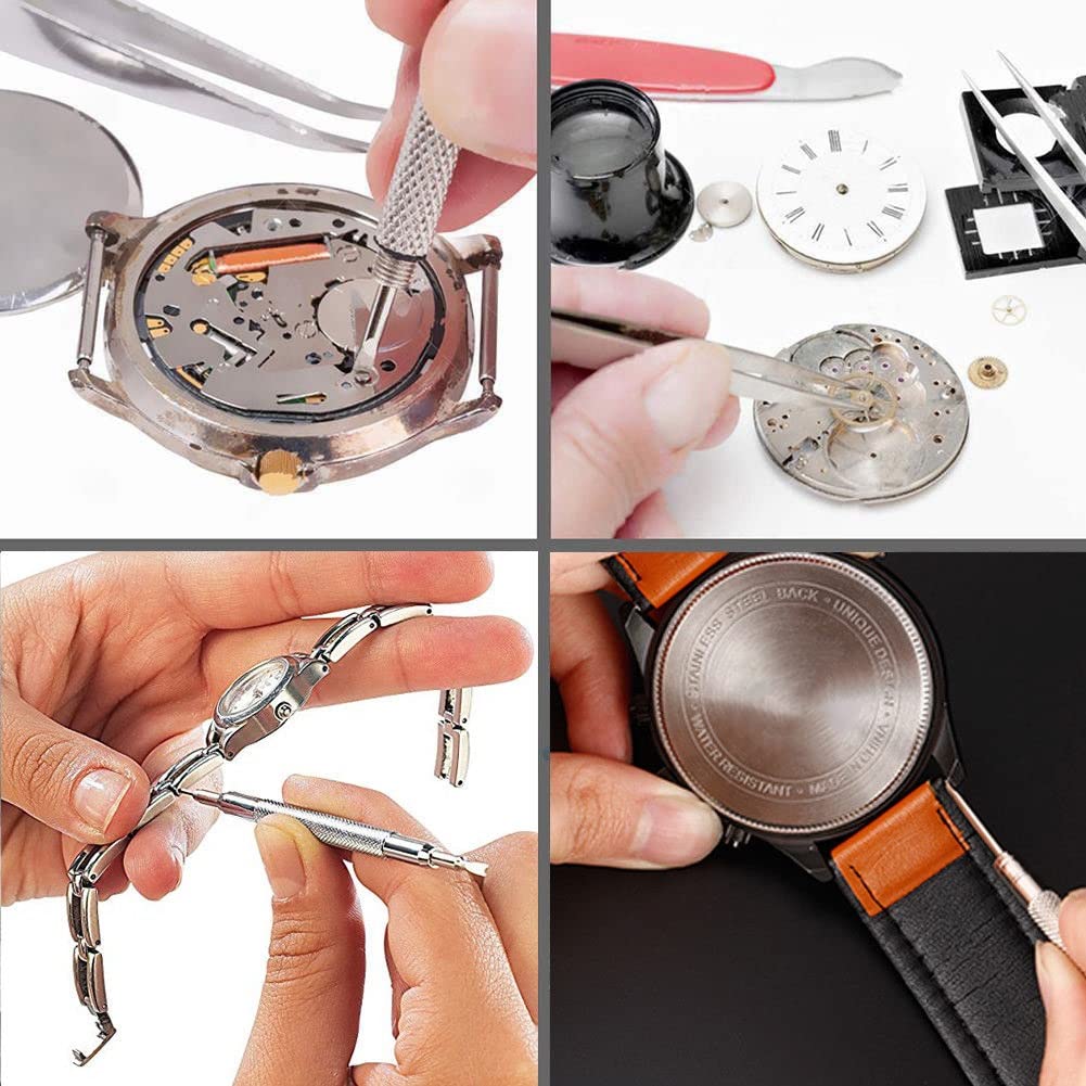 212pcs Kit di Attrezzi per la Riparazione dell'apri dell'orologio Leva dell'orologio Coltello Cacciavite Set di martelli per orologiaio Accessori per Cinturino per orologiaio
